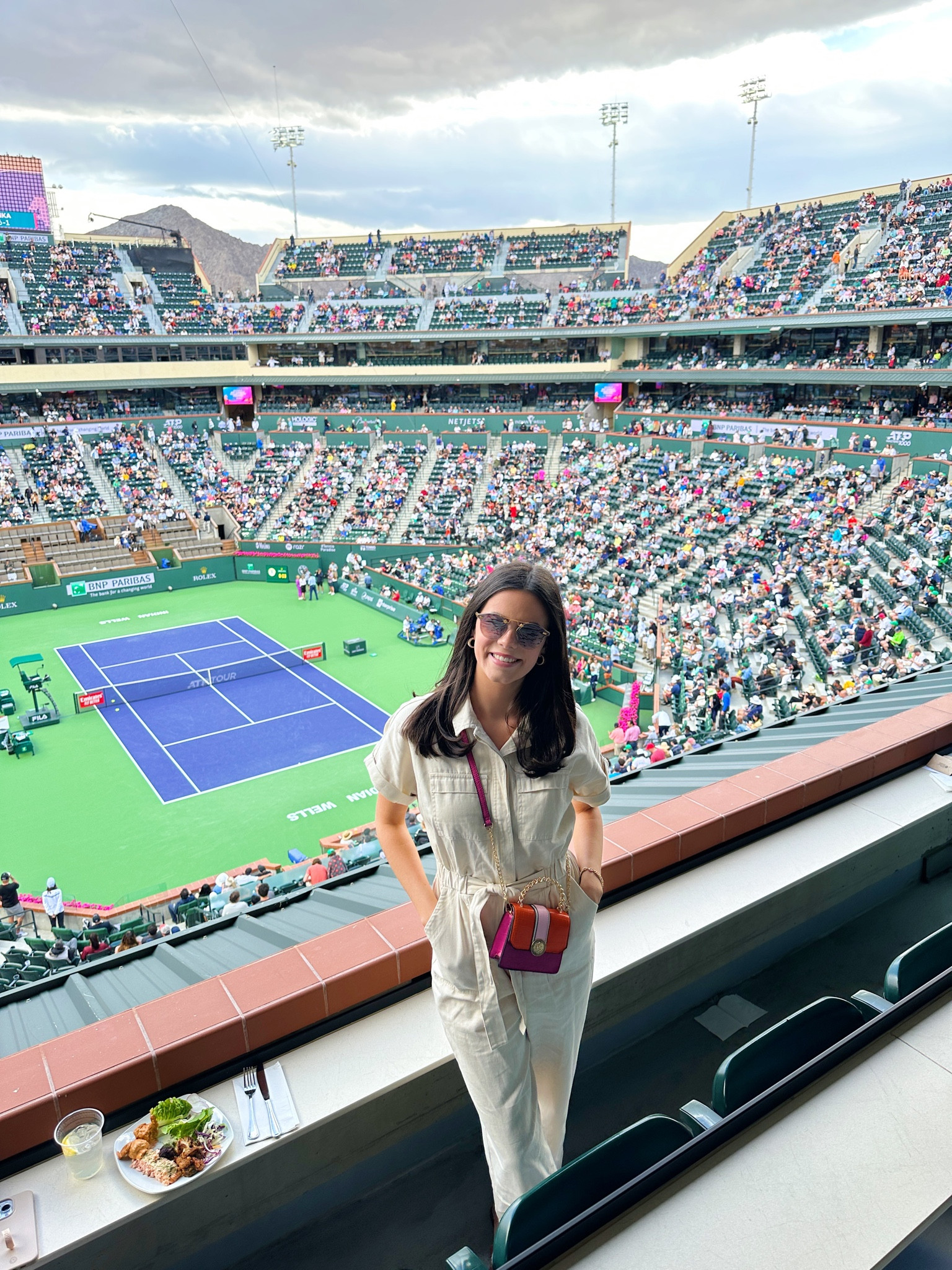 What I wore to the Indian Wells Tennis Tournament! The jumpsuit is from Target and so easy for the spring/summer!