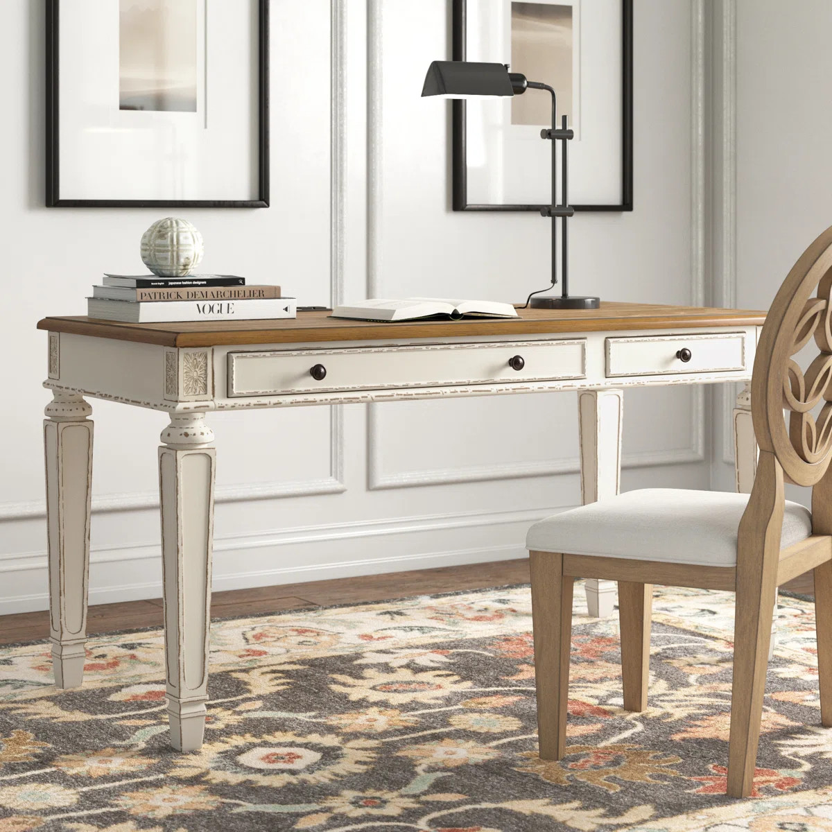Heraldas Writing Desk with Power Outlet | Wayfair North America