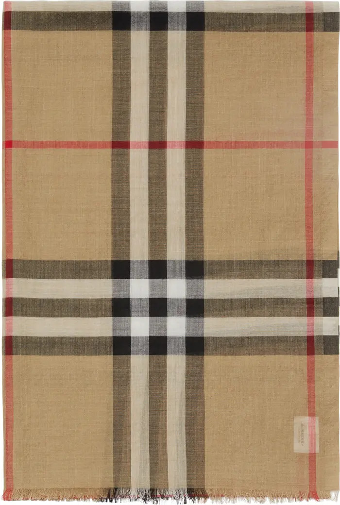 Giant Check Print Wool & Silk Scarf | Nordstrom