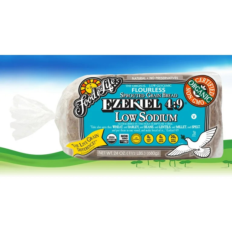 Food For Life Ezekiel 4:9 Low Sodium Sprouted Whole Grain Bread – 24oz, 20 Slices (Frozen) | Walmart (US)
