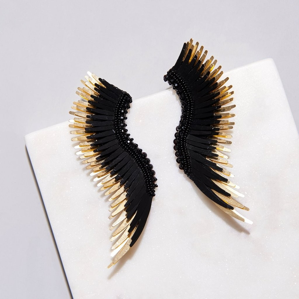 Madeline Earrings Black/Gold | Mignonne Gavigan