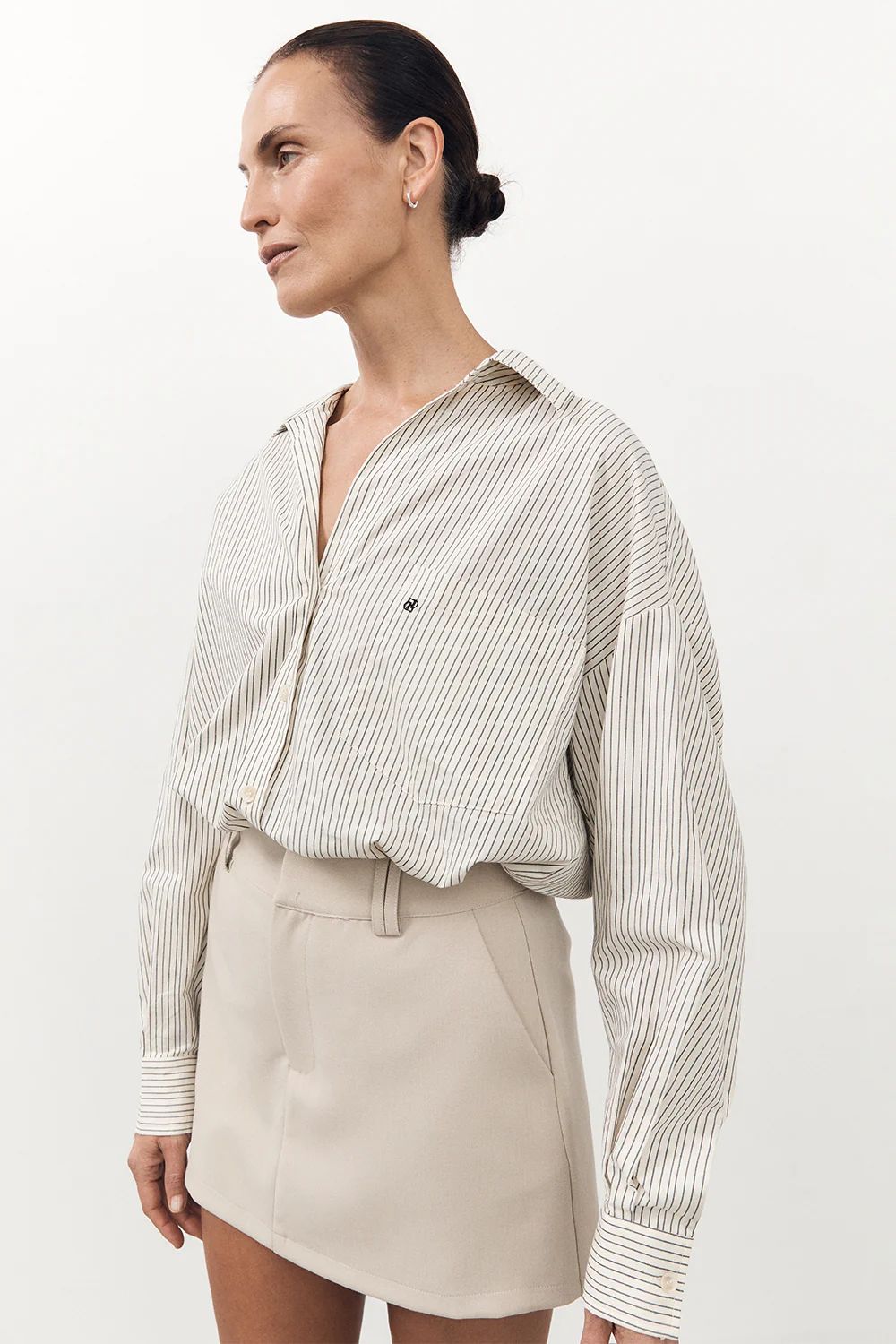 AYLA CREAM STRIPE COTTON SHIRT | DISSH