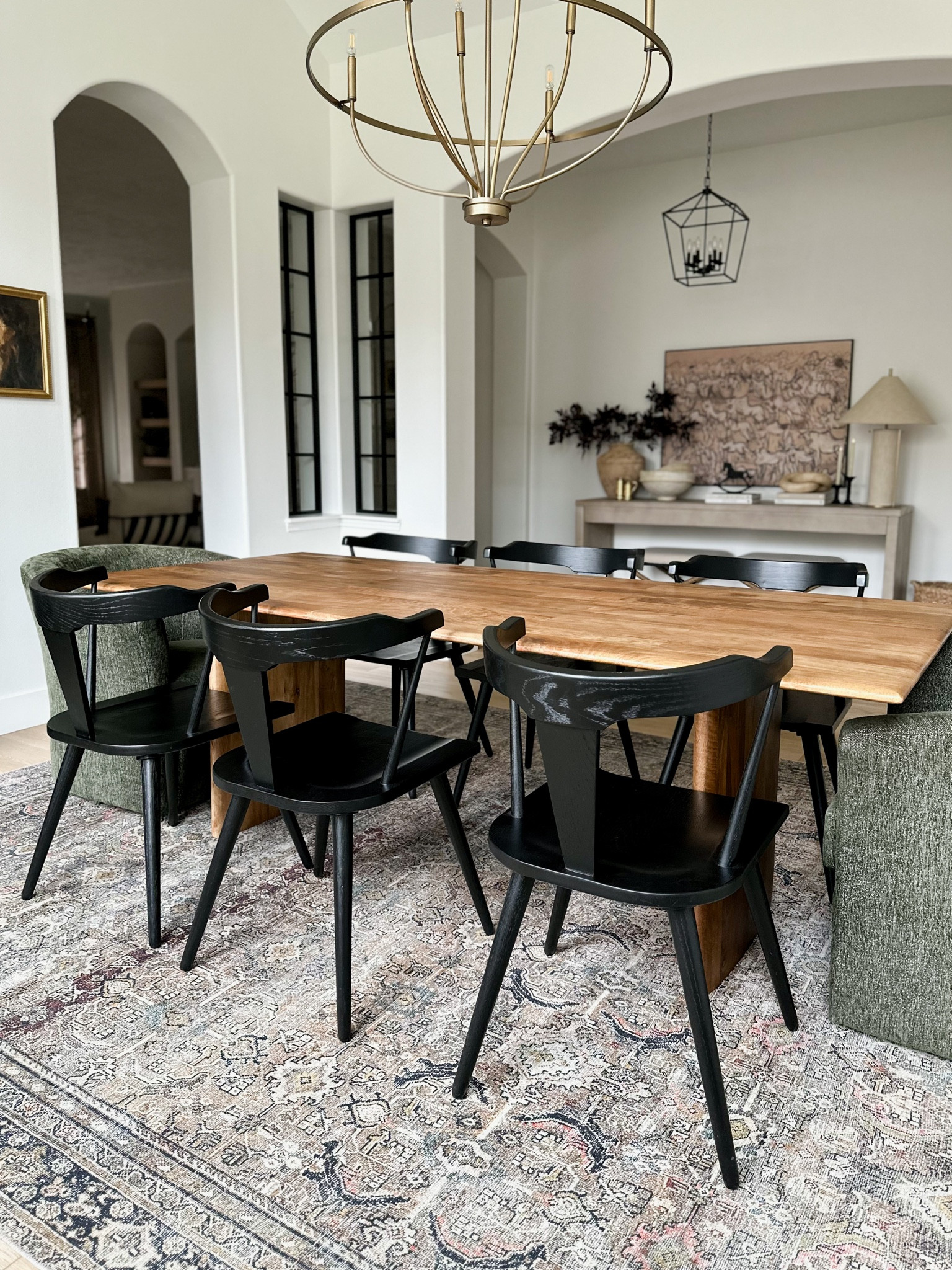 Console Table, Pismo Desk, Pottery Barn, Kader Boly, The Herd Print, Afloral, Rustic Pot, Large Vase, Ottomans, Stools, Linen Lamp, Modern Console, Entry, Entryway, Paper Mache Bowl, Dining Room, Anton Dining Table, Black Dining Chairs

#LTKhome