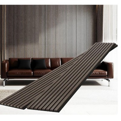 Dyonery Wood Slat Wall Panels, Wood Panels for Wall, 2 Pack 93.5" x 12.6" Soundproof Solid Wooden Wall Panels, 3D Acoustic Fluted Wood，Dark Walnut | Target