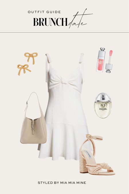 Weekend outfit ideas / brunch outfit
White dress
Saint Laurent handbag
Bow earrings 
Steve Madden woven sandals 

#LTKSeasonal #LTKShoeCrush #LTKStyleTip