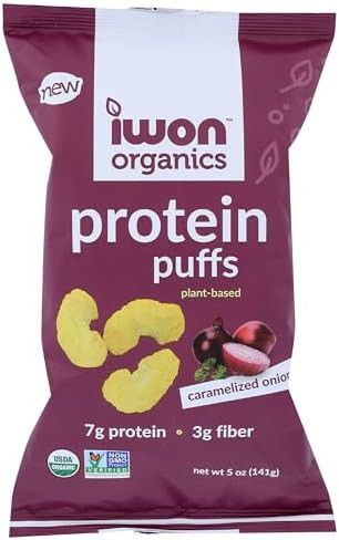 Iwon Organics Organic Caramelized Onion Protein Puffs, 5 OZ | Amazon (US)