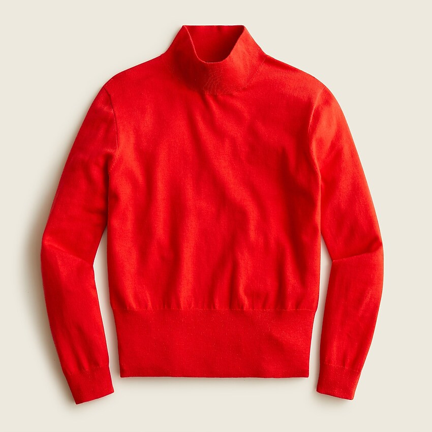 Mockneck silk-blend sweater with ribbed trim | J. Crew US