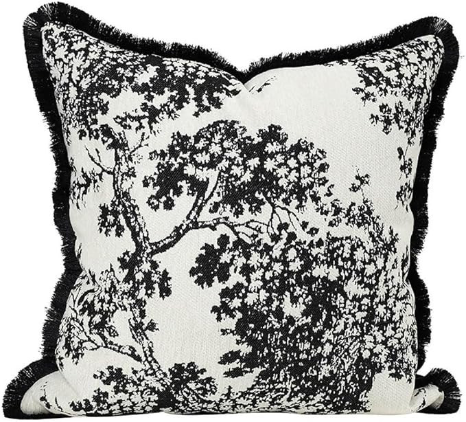 Croker Horse 20x20'' inches Throw Pillow Cushion Covers - Black Embroidery Pine Tree Luxury Moder... | Amazon (US)