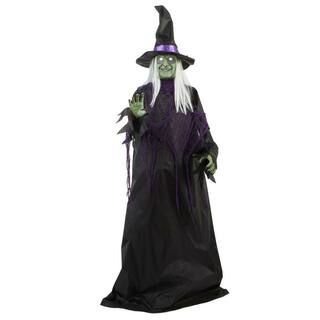 6 ft Animated Standing Witch Halloween Animatronic | The Home Depot
