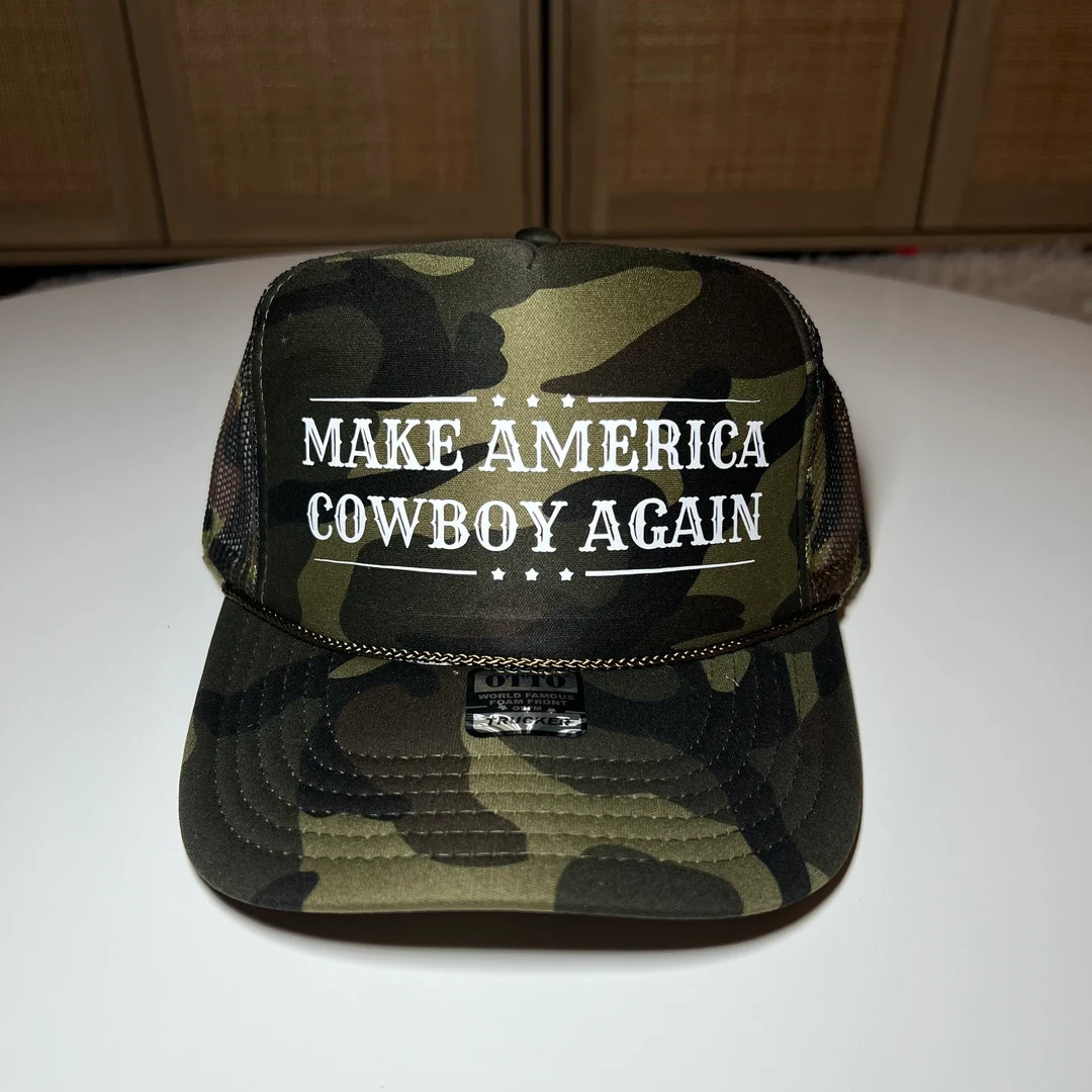Western Trucker Hat, Make America Cowboy Again Trucker Hat, MAGA Hat, Retro Trucker Hat, Fourth o... | Etsy (US)