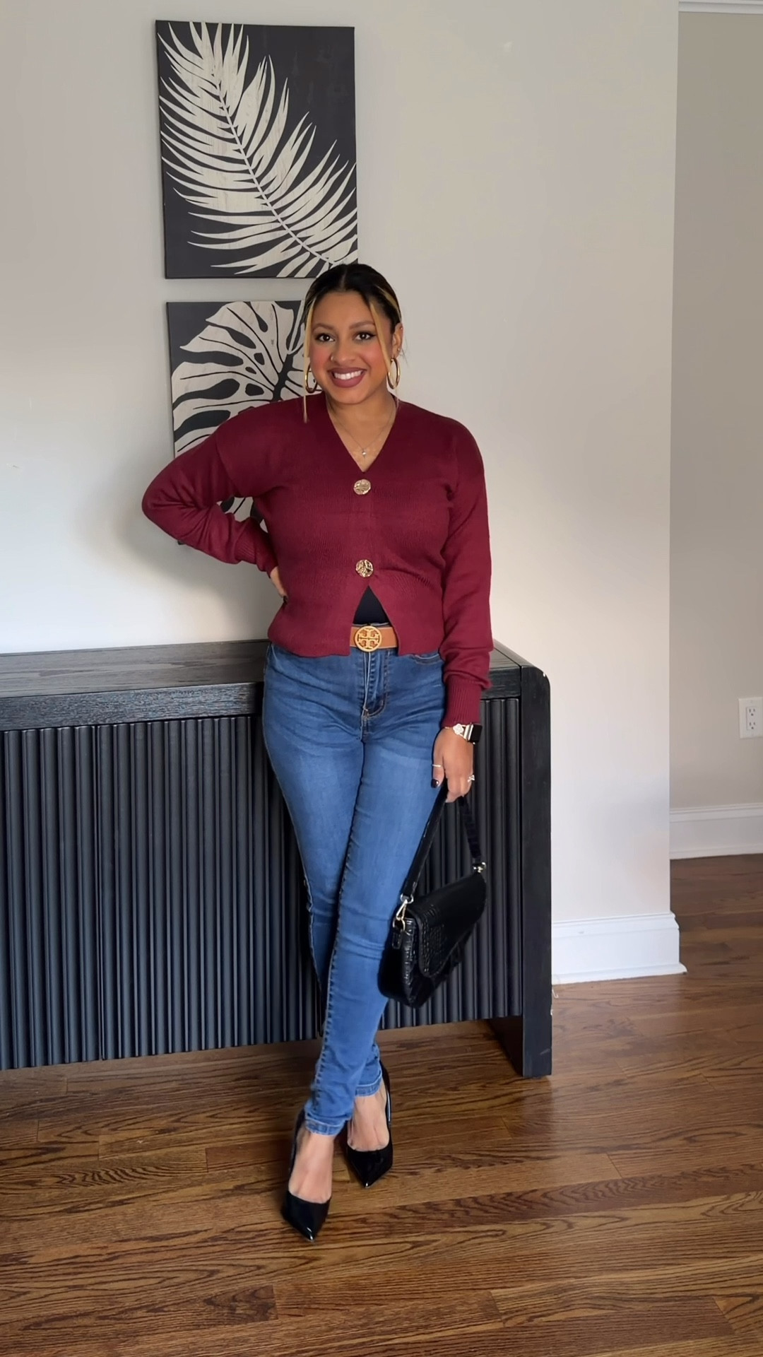 One cardigan, three ways to style it 🍷✨
This  wine red cropped cardigan is the ultimate fall staple — cozy, flattering, and so versatile! Style it:
1️⃣ Casual: with jeans + heels for an effortless weekend look
2️⃣ Office: with black wide-leg work pants for a chic, polished vibe
3️⃣ Date night: layered over a black mini dress for a flirty touch 🤍

I’m 4’11”, 135 lbs, wearing a Small in Wine Red. Linked my exact cardigan + all outfit pieces below!

#LTKFallFashion #CroppedCardigan #WineRedSweater #PetiteStyle #FallOutfitInspo #LTKPetite #WorkToWeekendStyle #DateNightOutfit #AmazonFashionFinds #EverydayChic

#LTKSeasonal #LTKStyleTip #LTKPetite