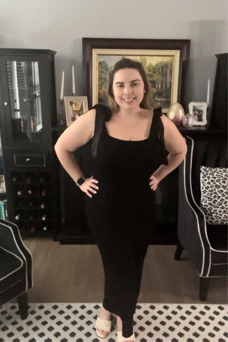 Black dress 

Little black dress, spring dress, midsize outfit, vacation dress, travel outfit, European summer outfit, bow dress 

Dress - large 

#LTKstyletip #LTKmidsize