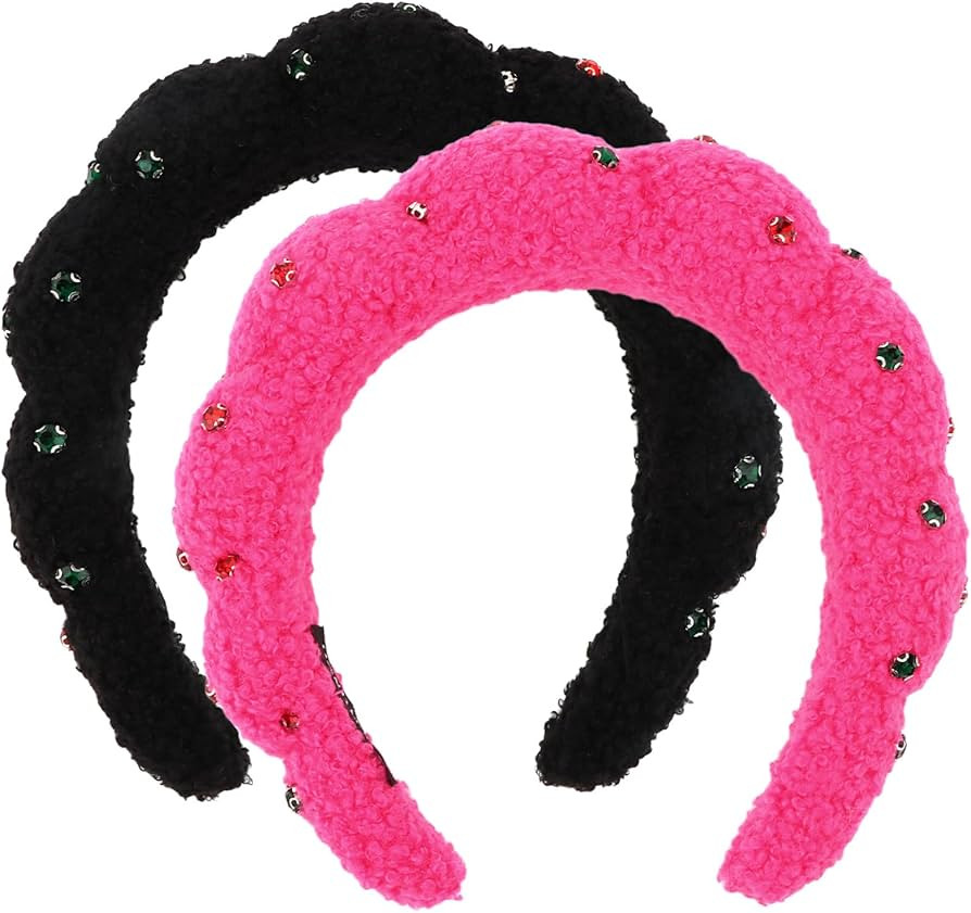 Ondder Black Hot Pink Makeup Headband Spa Headband for Washing Face Sponge Face Wash Headband Ski... | Amazon (US)