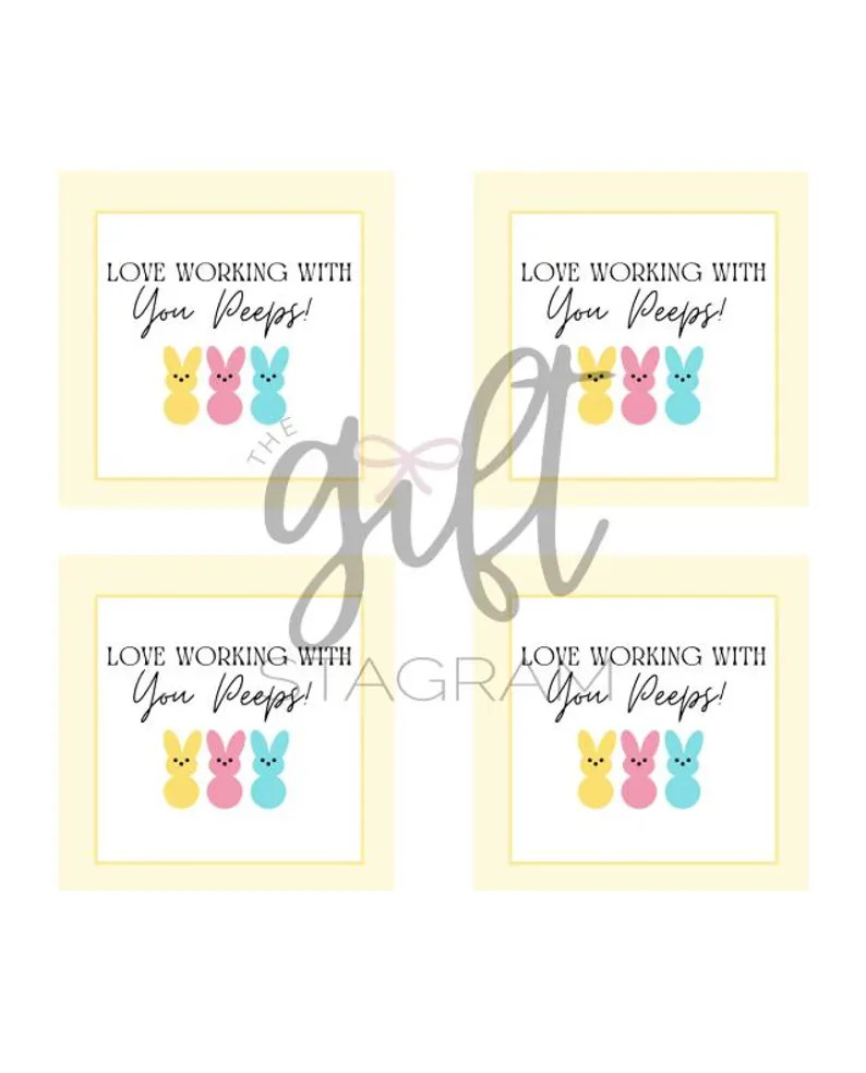 Love Working With My Peeps Gift Tag | DIGITAL DOWNLOAD | Easter Gift Tags | Printables | Etsy (US)