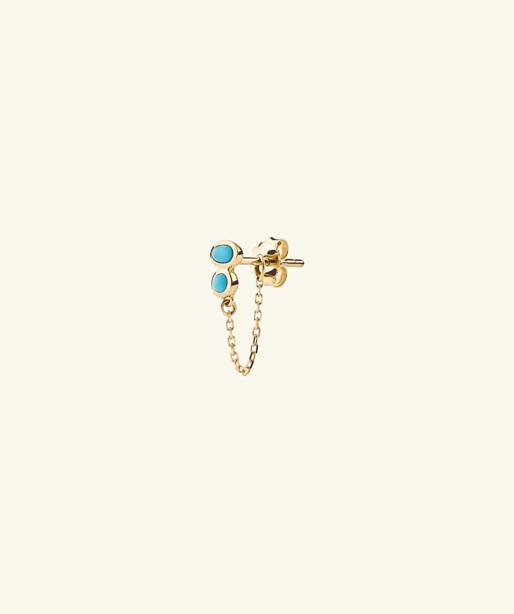 Bezel Turquoise Chain Stud | Mejuri Fine Crew
