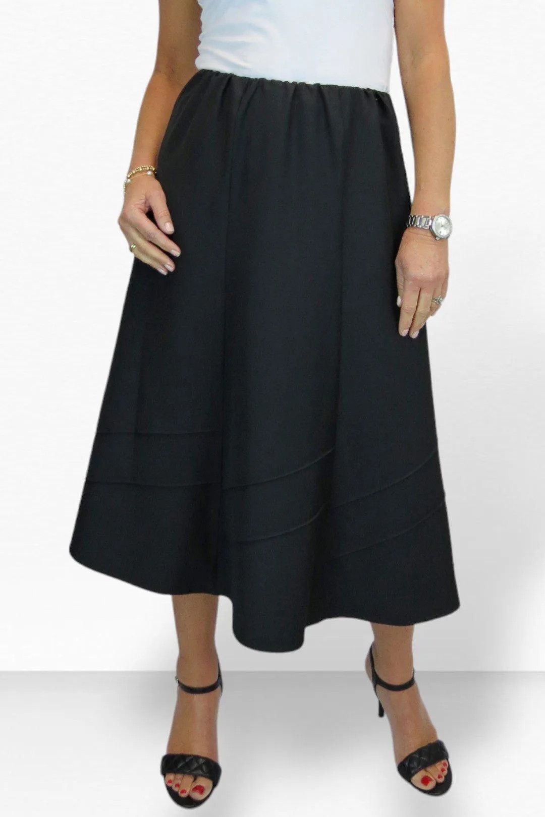 Skirts | Smart Elasticated Waist Flared Swing Skirt | Paulo Due | Debenhams UK
