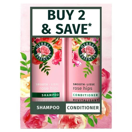 Herbal Essences Shampoo and Conditioner Set, All Hair Types, Rose Hips, 13.5 fl oz 2 Ct | Walmart (US)