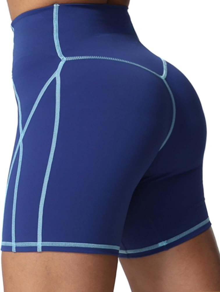Aoxjox Lexi Lined Workout Biker Shorts for Women Tummy Control High Waisted Exercise Athletic Gym... | Amazon (US)