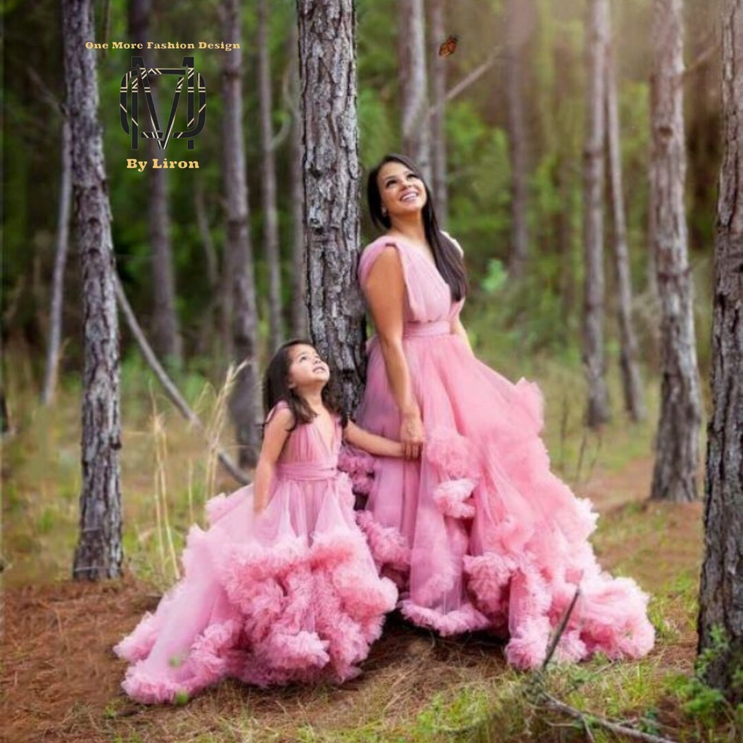 Matching Pink Dress Mommy and Me Matching Tulle Gown With - Etsy | Etsy (US)