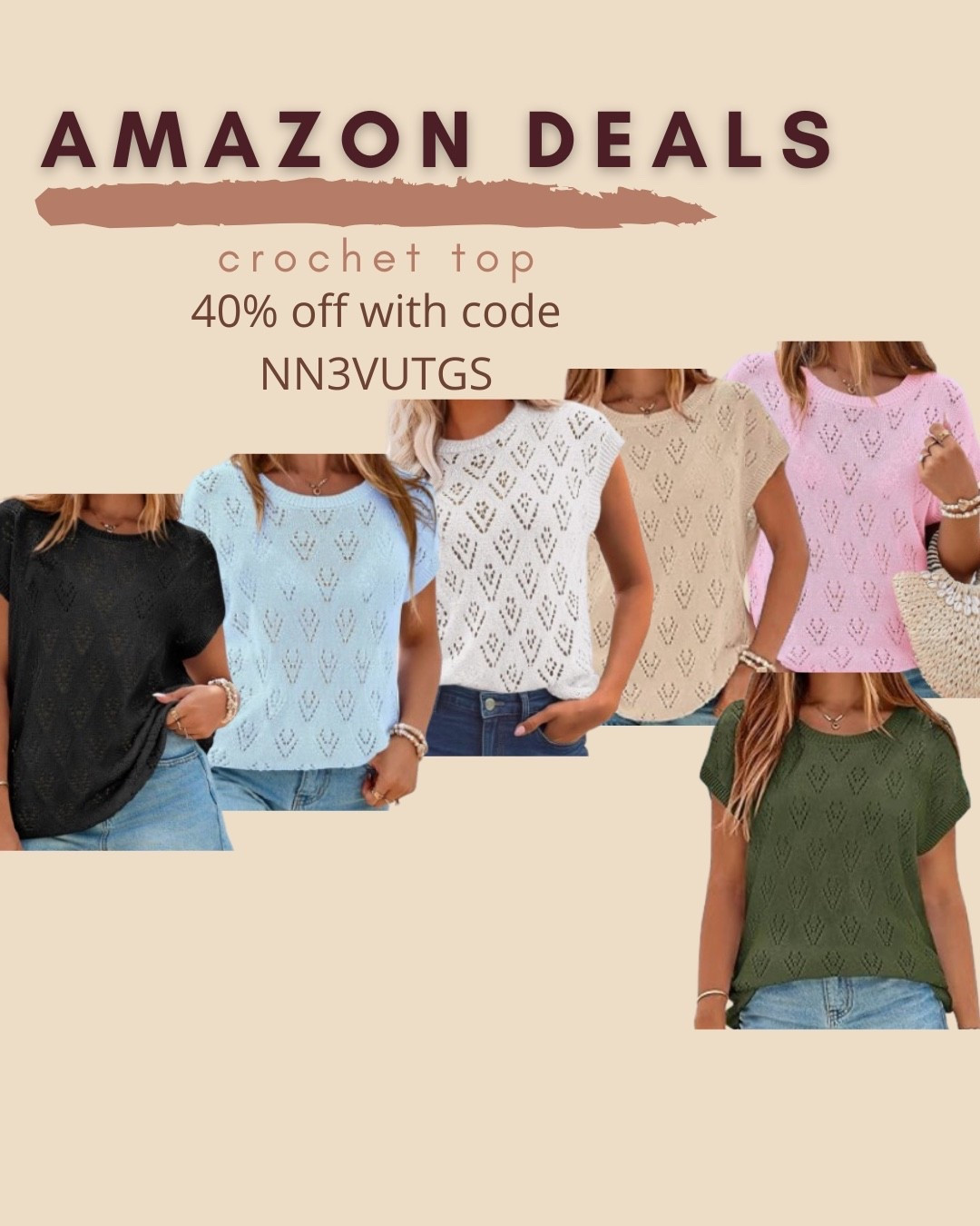 $10 ends 1/18

Amazon fashion
Amazon deals
Crochet top
Hole knit top


#LTKFindsUnder50 #LTKSaleAlert