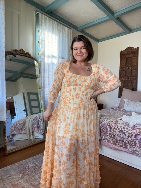 How gorgeous is this layered Free People dress?! Wearing a size large and it has lots of stretch. Will be a great summer to fall piece! 

#LTKmidsize #LTKSeasonal #LTKbump
