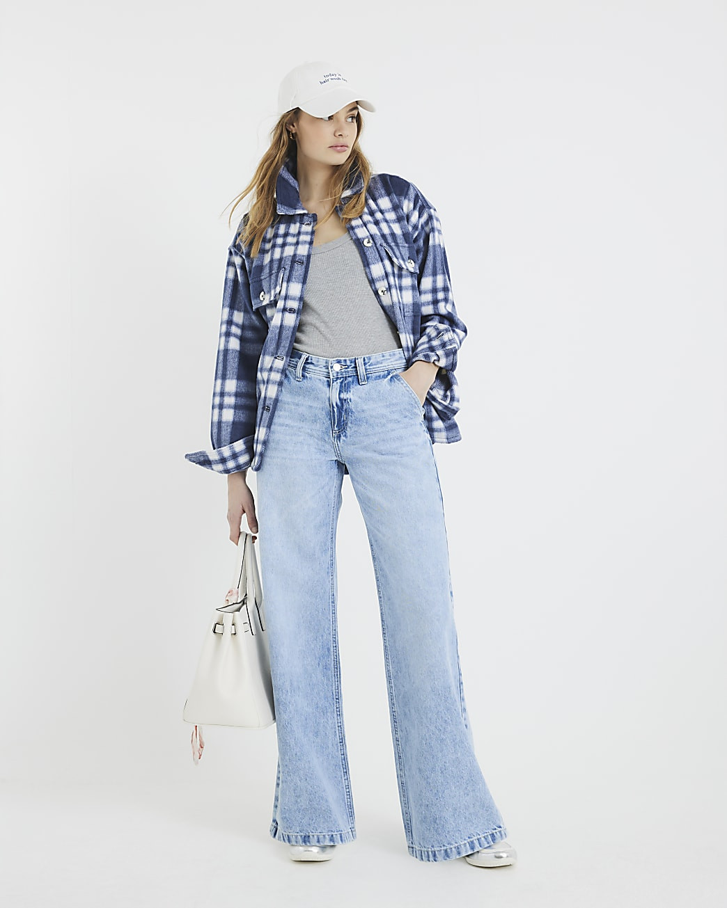 Blue Denim Tailored Baggy Jeans | River Island UK & IE