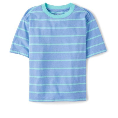 The Children's Place Boys Short Sleeve Striped Tee Blue L (10/12) | Target