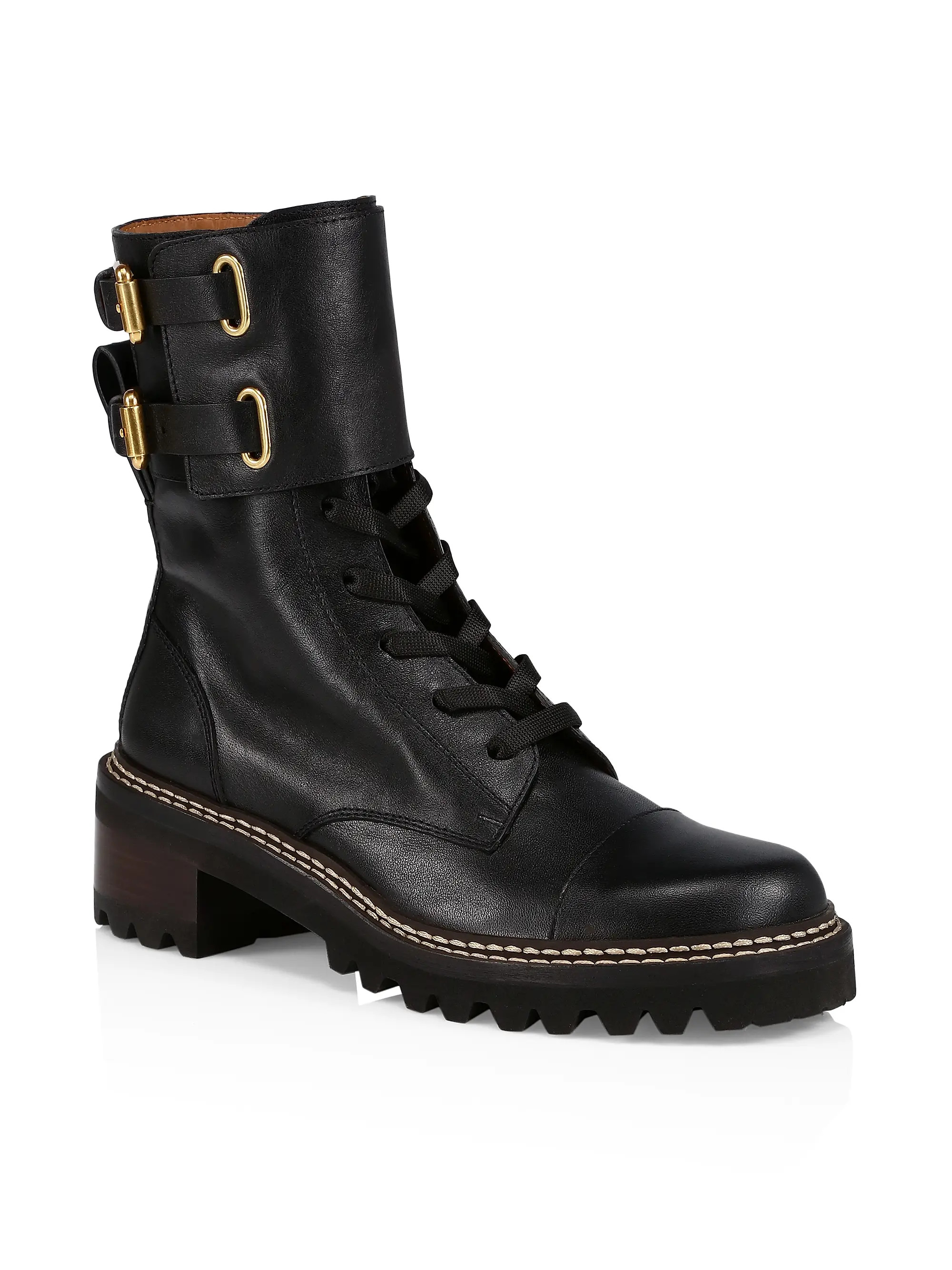 Mallory Leather Combat Boots | Saks Fifth Avenue