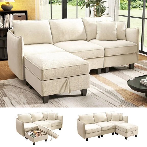 87" Corduroy Sofa,3 Seater Sofa with Extra Deep Seats,Neche Comfy Upholstered Couch for Living Ro... | Walmart (US)