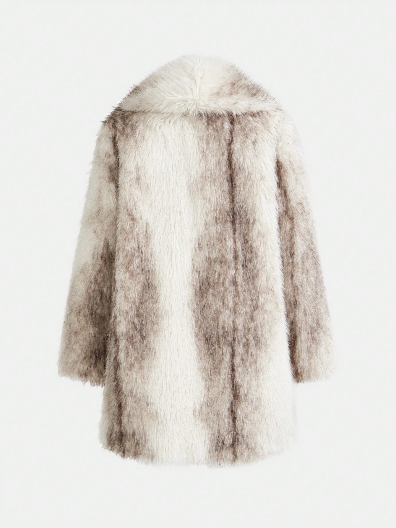 MOTF PREMIUM FLUFFY SOLID WATERFALL COLLAR SLANT POCKET COAT | SHEIN