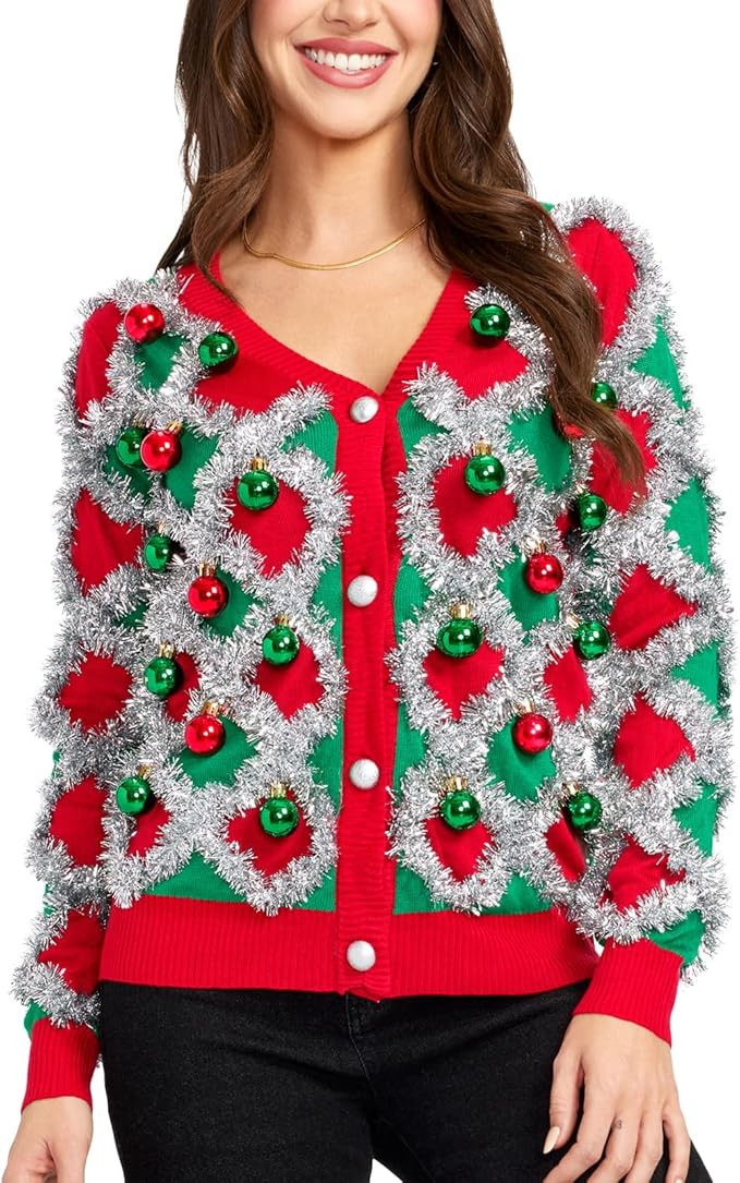 Tipsy Elves Classic Cute Cardigan Ugly Christmas Sweaters for Women with Fun Patterns and Animals | Amazon (US)
