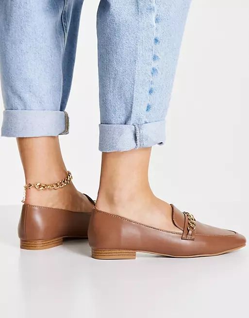 ASOS DESIGN Mingle chain loafers in tan | ASOS | ASOS (Global)