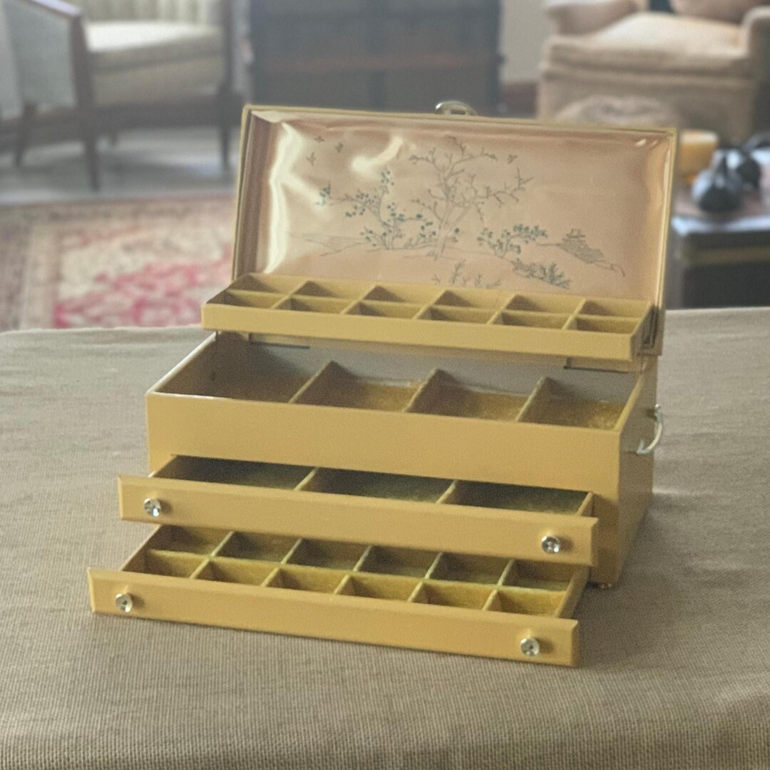 Vintage Lady Buxton Jewelry Box | 2-tier Mid-century Organizer | Large Jewelry Storage | Velvetee... | Etsy (US)