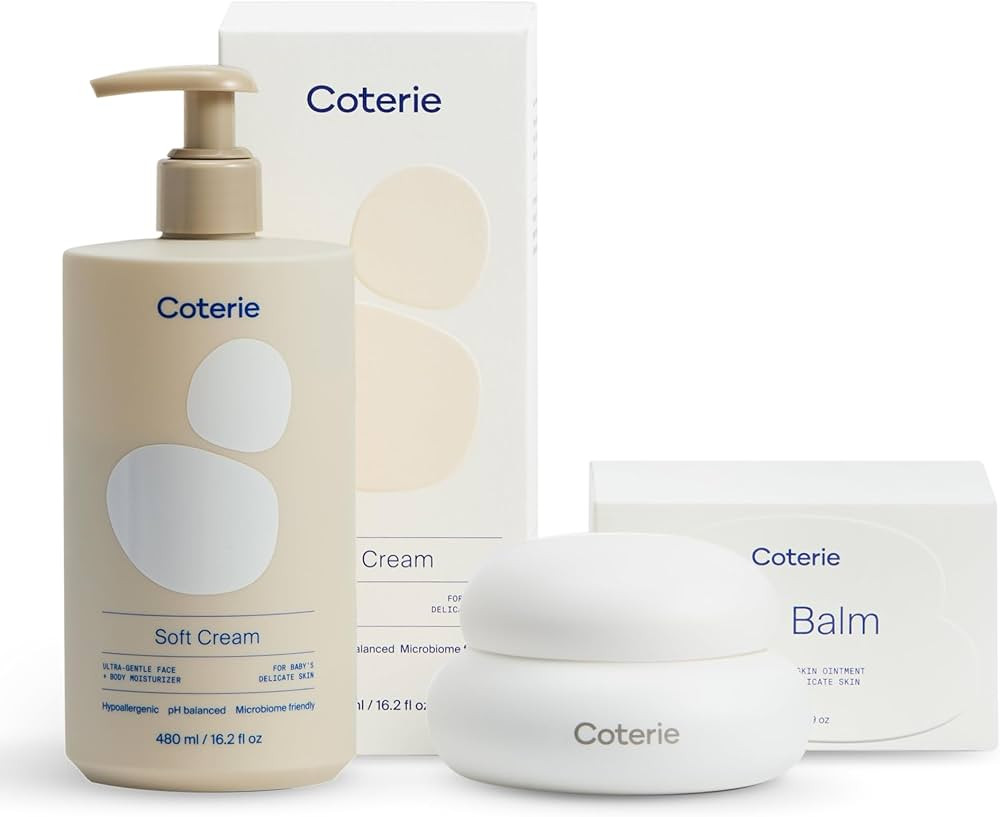 Coterie Baby Dry Skin Skincare Essentials Set | 16.2 oz Face + Body Lotion, 4.7 oz Diaper + Dry S... | Amazon (US)