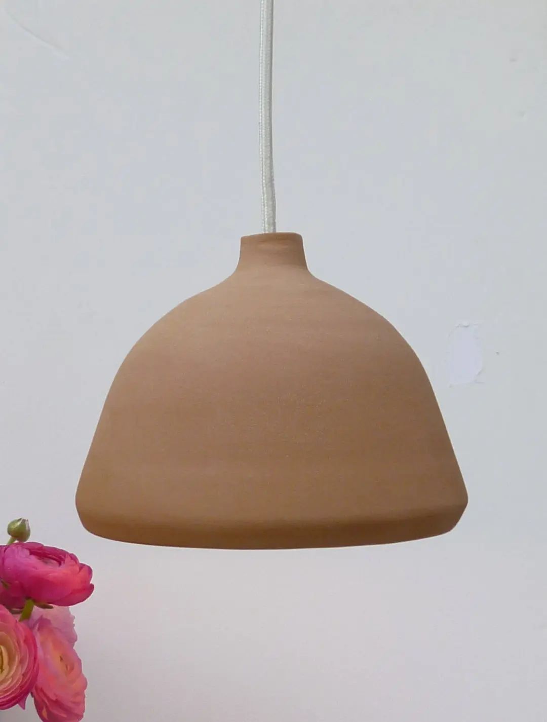 Pendant Light Light Brown Stoneware Bell Hanging Lamp. - Etsy | Etsy (US)