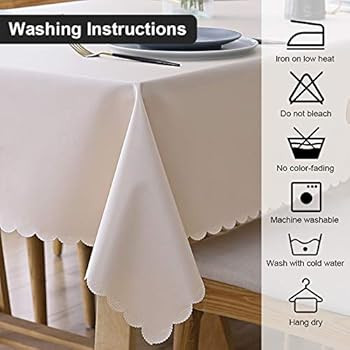 Smiry Heavy Duty Vinyl Tablecloth, Waterproof and Oil-Proof Solid Color Wipeable Table Cloth, Washab | Amazon (US)