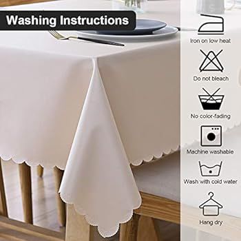Smiry Heavy Duty Vinyl Tablecloth, Waterproof and Oil-Proof Solid Color Wipeable Table Cloth, Washab | Amazon (US)