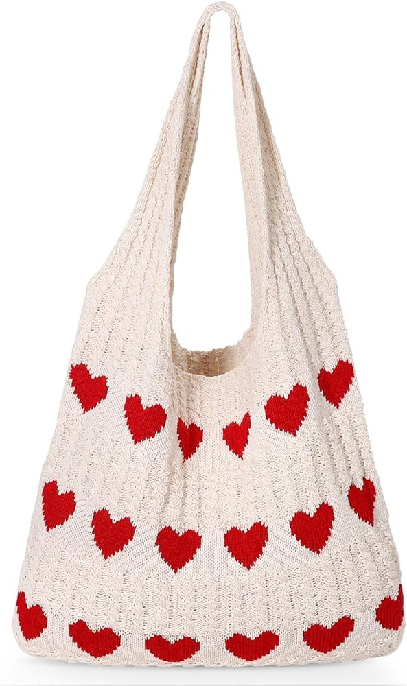 JASGOOD Crochet Beach Bags for Women Knit Summer Vacation Tote Bag Aesthetic Tote Boho Shoulder H... | Amazon (US)