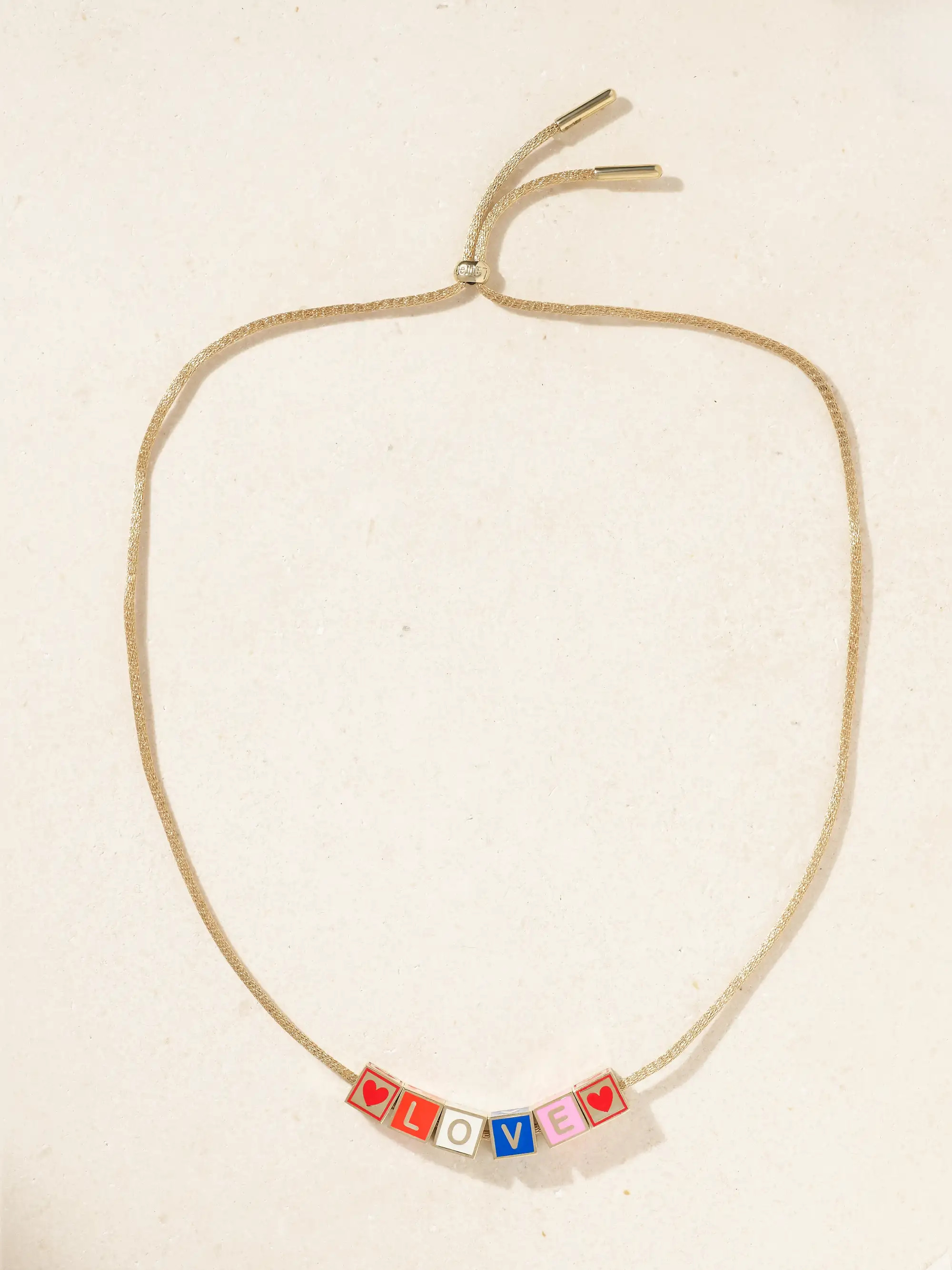 Love 14-karat gold and enamel necklace | NET-A-PORTER (US)