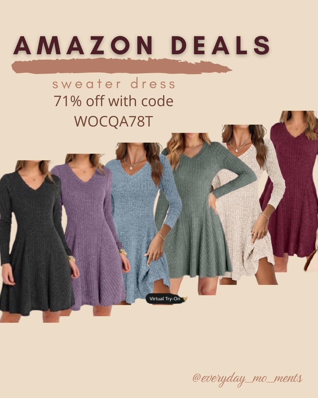 $10 ends 8/28

Amazon fashion
Amazon deals
Knit dress
Sweater dress

#LTKSaleAlert