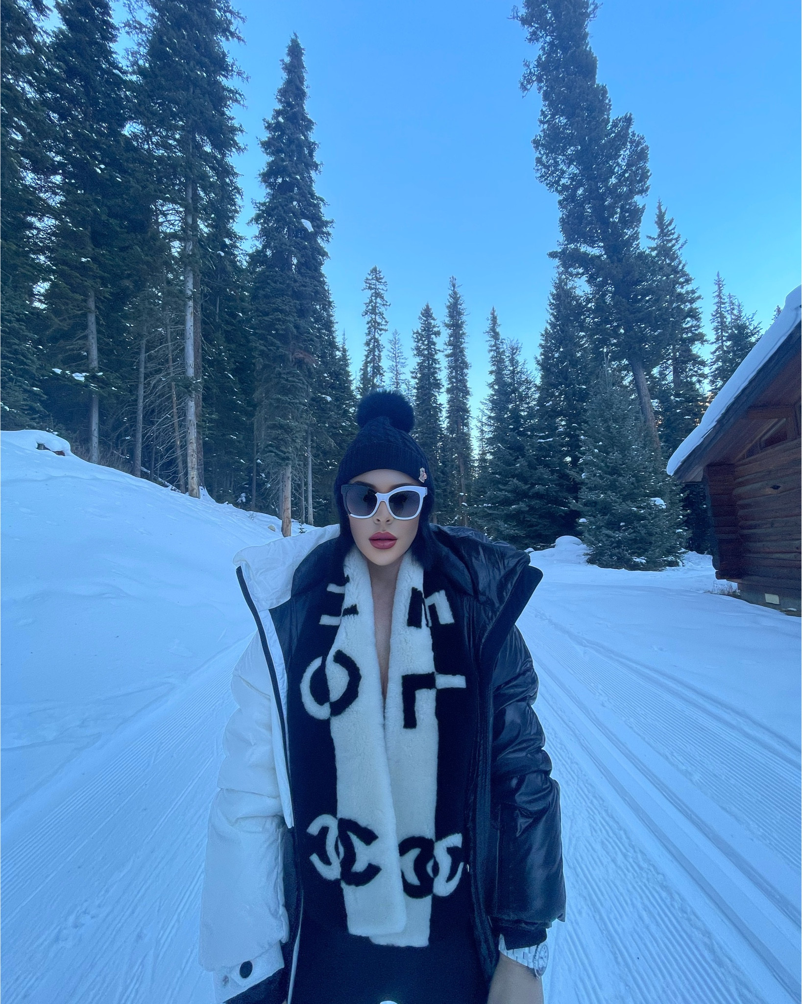 Black and White Chanel Ski look is always Iconic 🖤🤍
 #chanel #chanelski #skifashion #Skiqueen 


#LTKgrwm #LTKSeasonal #LTKootd