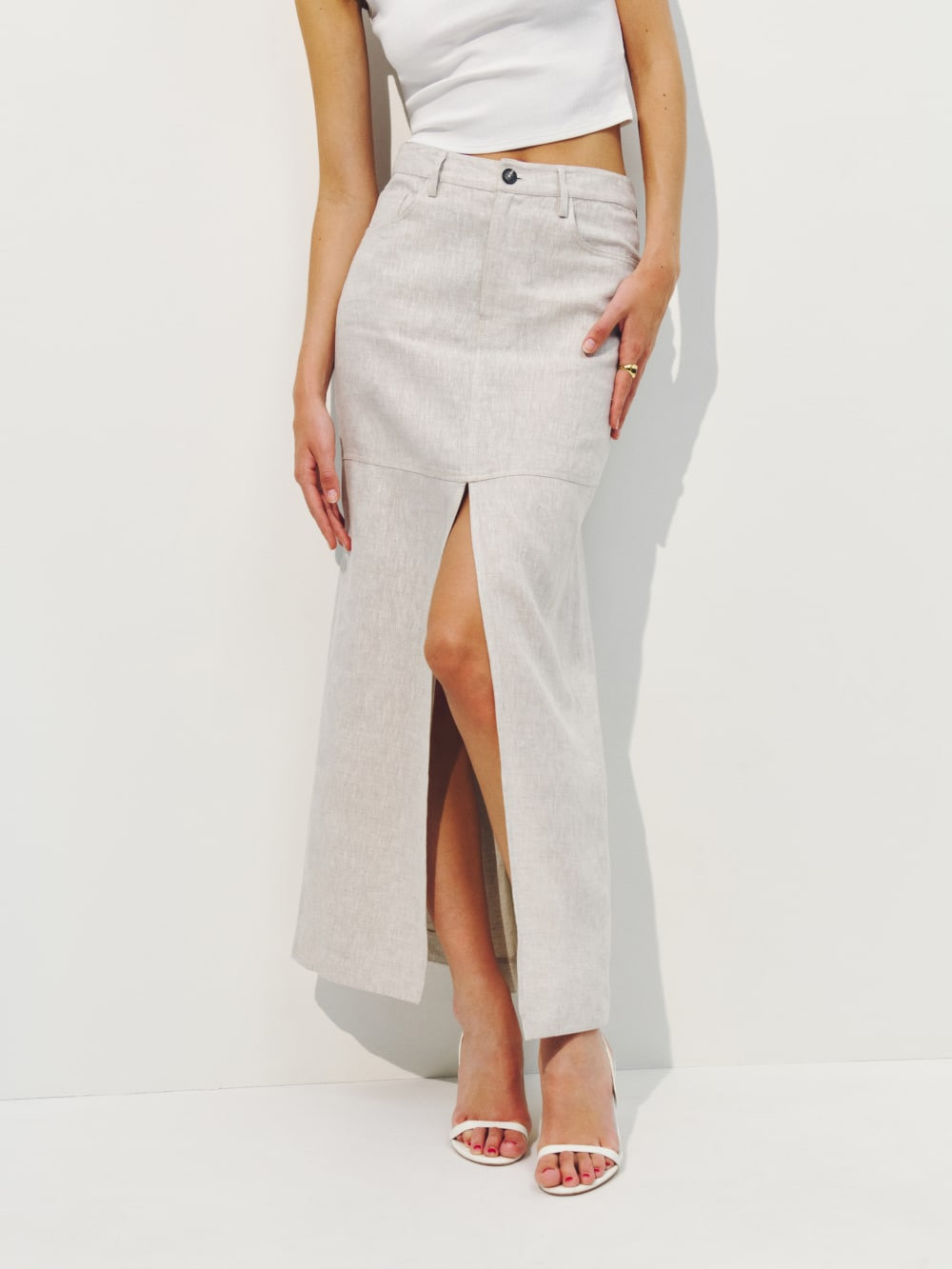 Tazz Maxi Linen Skirt | Reformation (Global)