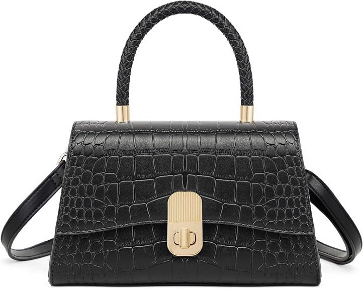 Top Handle Handbags for Women Small Satchel Crossbody Bag Designer Purse with Detachable Strap | Amazon (US)