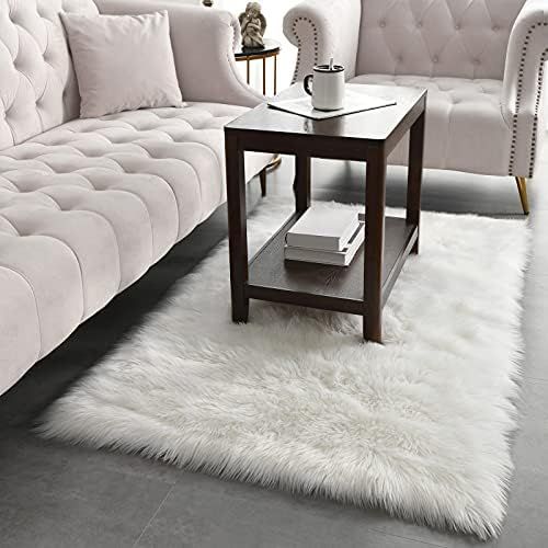 Guucha Soft Modern Faux Sheepskin Rug, 3x5 Feet Fluffy Faux Fur Area Rugs for Bedroom Living Room, K | Amazon (US)