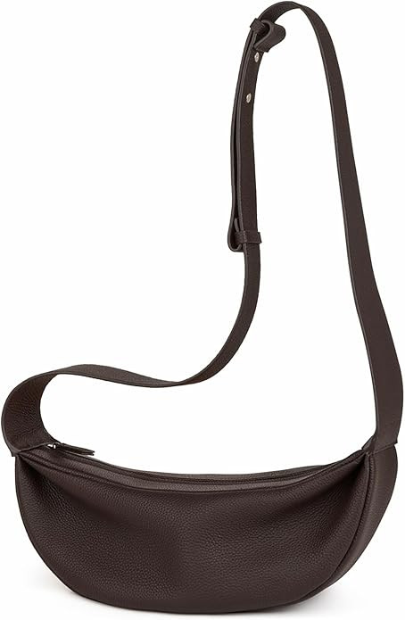 DONNAIN Genuine Leather Sling Bags Crossbody Women, Minimalist Style Casual Chest Bags with Wide ... | Amazon (US)