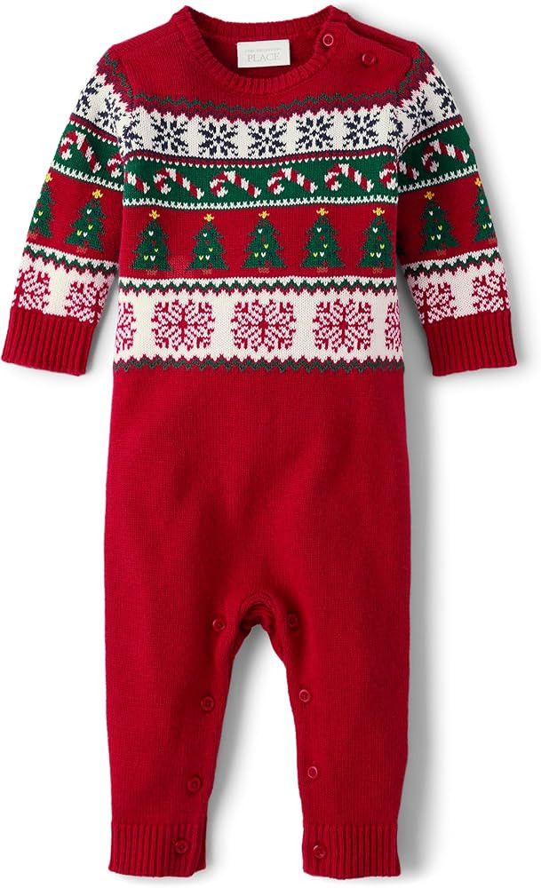 The Children's Place unisex-baby And Newborn Knit Fairsile Romper | Amazon (US)