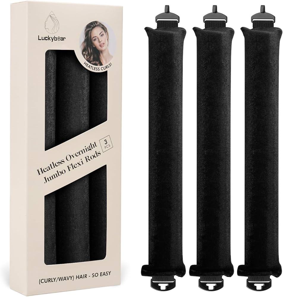 Overnight Heatless Hair Curler Blowout Rods Satin Flexi Rods for Heatless Overnight Jumbo Curls, ... | Amazon (US)
