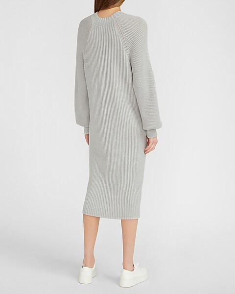 Balloon Sleeve Midi Sweater Dress | Express