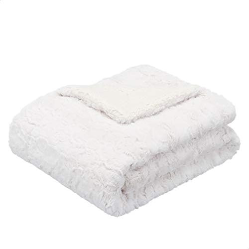 Amazon Basics Fuzzy Faux Fur Sherpa Throw Blanket, 50"x60" - Ivory | Amazon (US)
