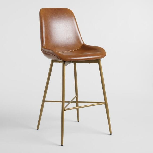 Bi Cast Leather Molded Tyler Barstool | World Market